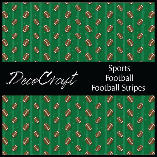 DecoCraft - Sports - Football - Green Football Stripes
