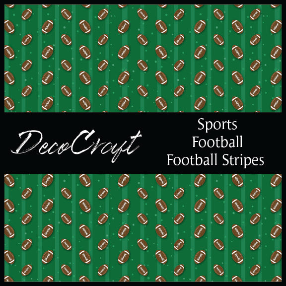 DecoCraft - Sports - Football - Green Football Stripes