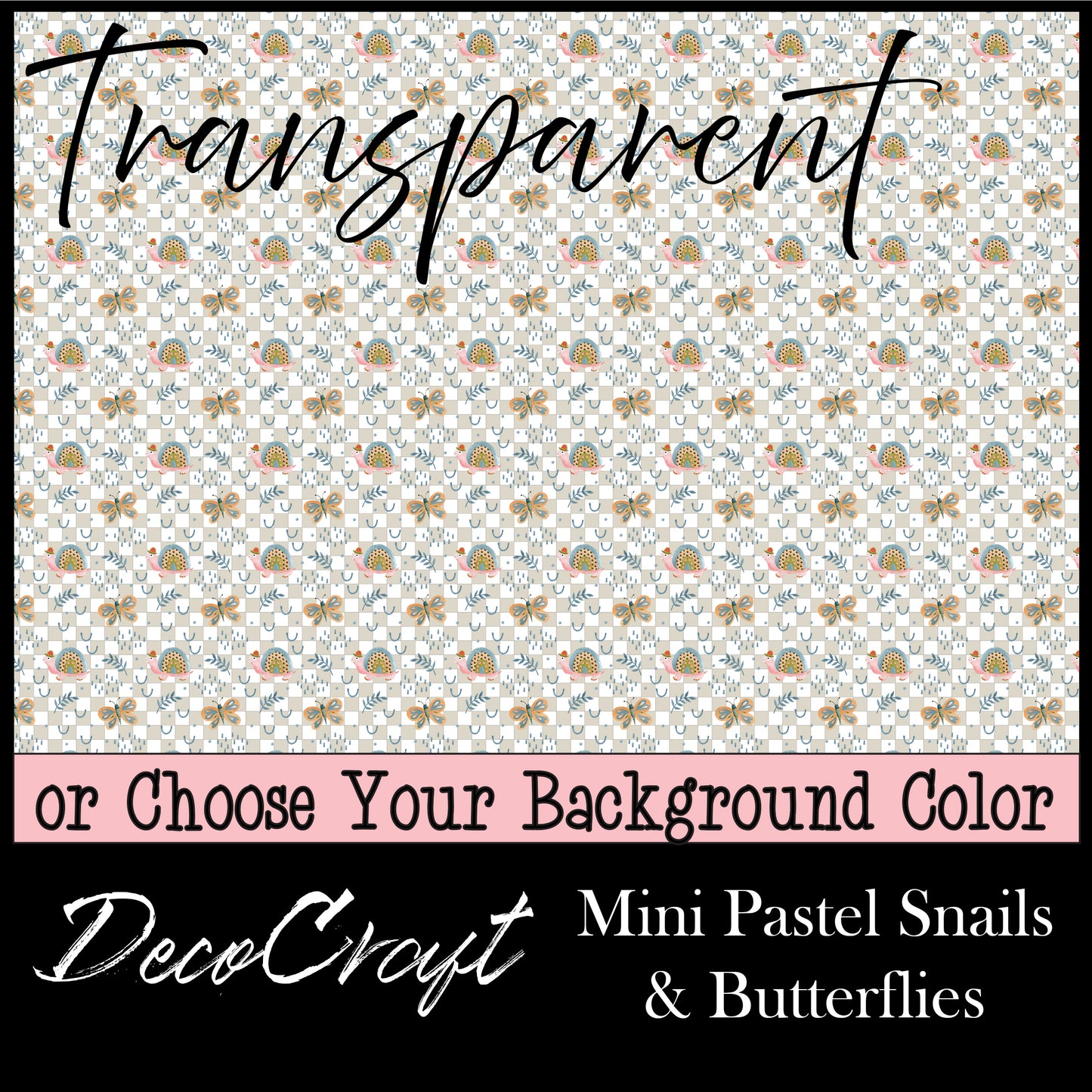 DecoCraft - Transparent - Animals, Bugs, & Birds - Mini Pastel Snails & Butterflies