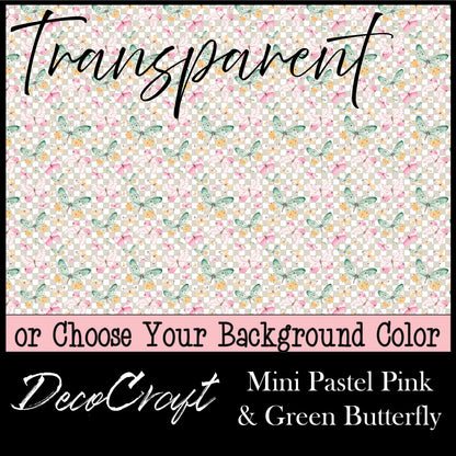DecoCraft - Transparent - Animals, Bugs, & Birds - Mini Pastel Pink & Green Butterfly