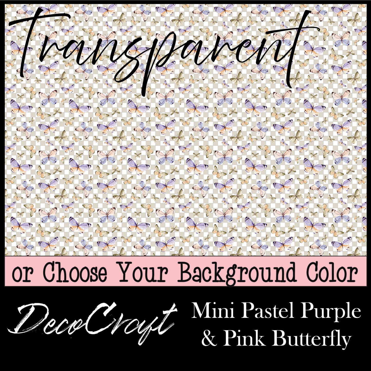 DecoCraft - Transparent - Animals, Bugs, & Birds - Mini Pastel Purple & Pink Butterfly