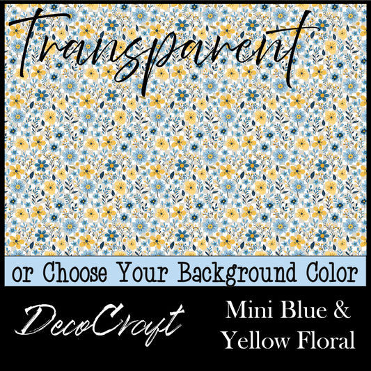 DecoCraft - Transparent - Flowers & Greenery - Mini Blue & Yellow Floral