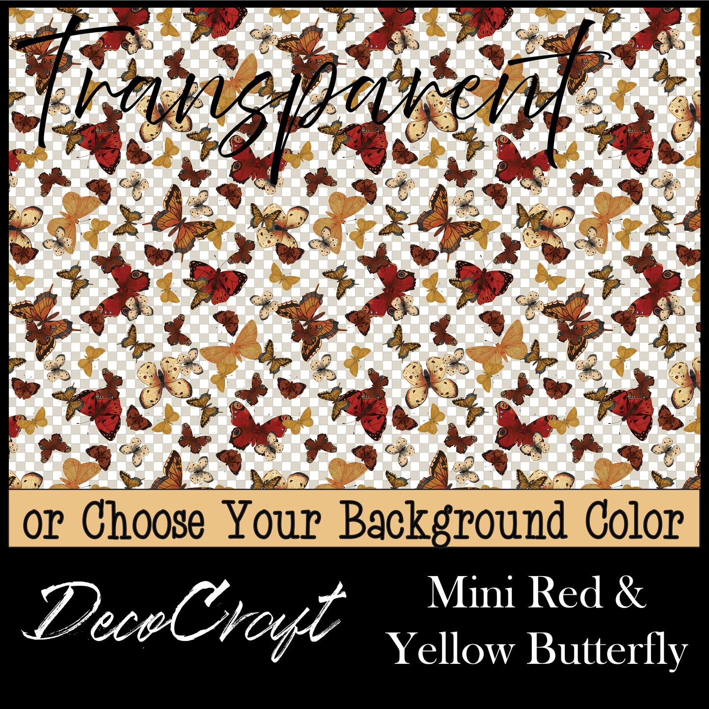 DecoCraft - Transparent - Flowers & Greenery - Mini Red & Yellow Butterfly