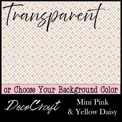 DecoCraft - Transparent - Flowers & Greenery - Mini Pink and Yellow Daisy