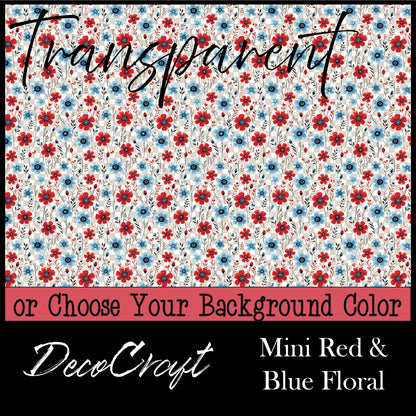 DecoCraft - Transparent - Flowers & Greenery - Mini Red & Blue Floral