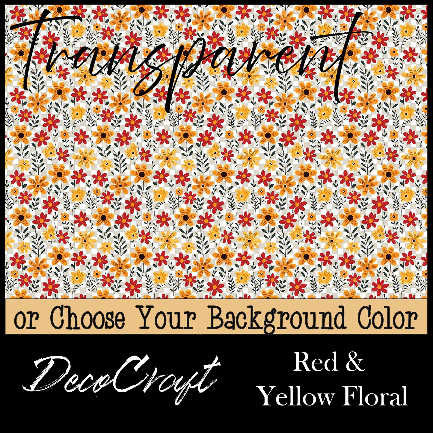 DecoCraft - Transparent - Flowers & Greenery - Mini Red & Yellow Floral