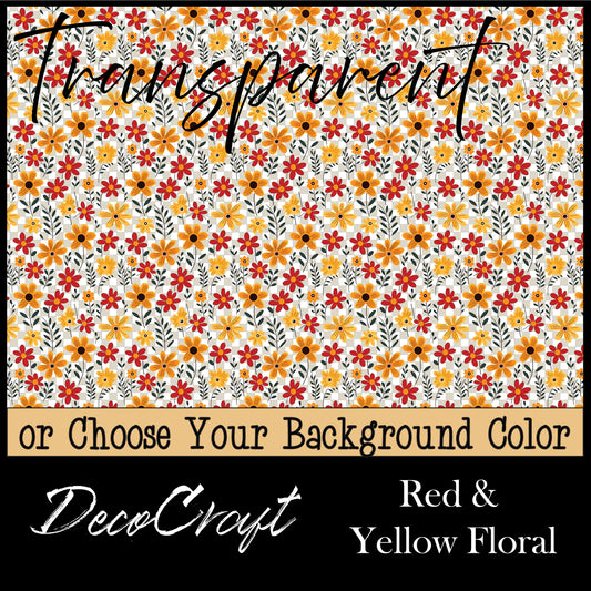 DecoCraft - Transparent - Flowers & Greenery - Mini Red & Yellow Floral