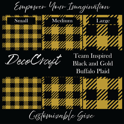 DecoCraft - Team Inspired - Plaid - Buffalo Plaid - Black & Gold