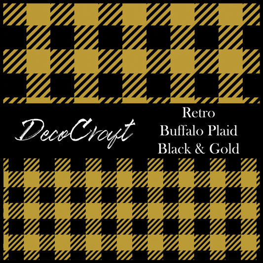 DecoCraft - Team Inspired - Plaid - Buffalo Plaid - Black & Gold