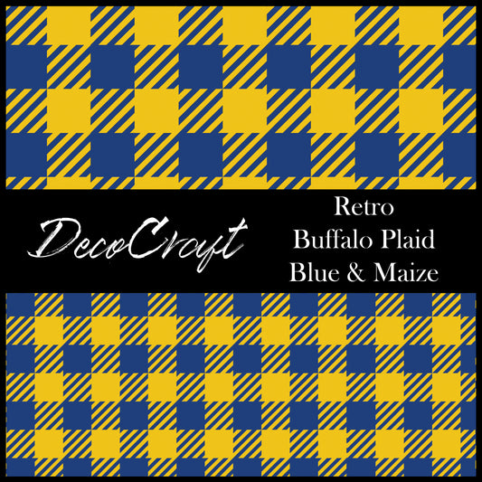 DecoCraft - Team Inspired - Plaid - Buffalo Plaid - Blue & Maize