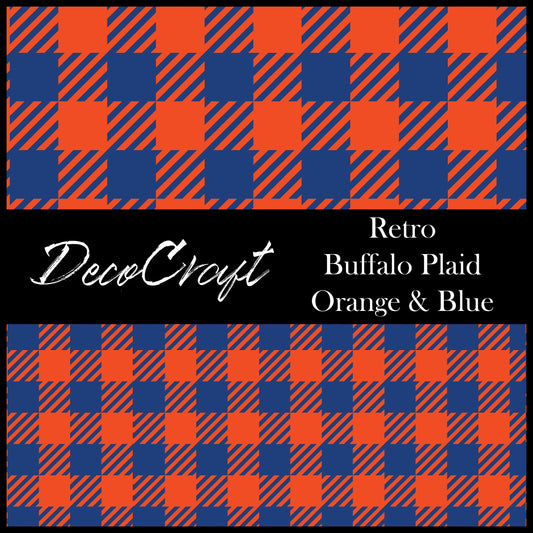 DecoCraft - Team Inspired - Plaid - Buffalo Plaid - Orange & Blue