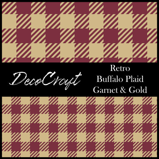 DecoCraft - Team Inspired - Plaid - Buffalo Plaid - Garnet & Gold
