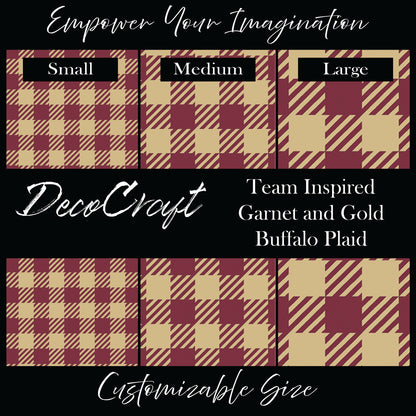 DecoCraft - Team Inspired - Plaid - Buffalo Plaid - Garnet & Gold