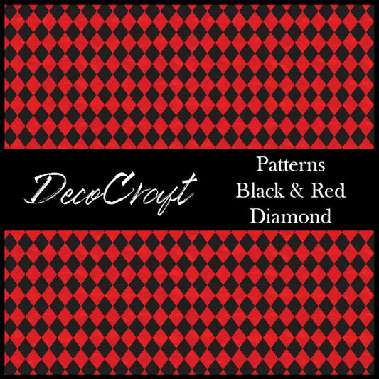 DecoCraft - Patterns - Black & Red Diamond