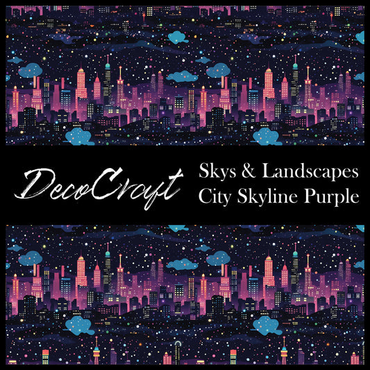 DecoCraft - Landscapes & Skies - City Skyline - Purple