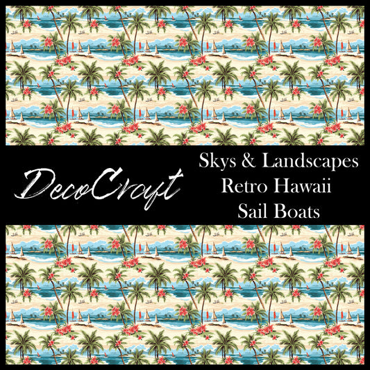 DecoCraft - Landscapes & Skies - Retro Hawaii Sail Boats