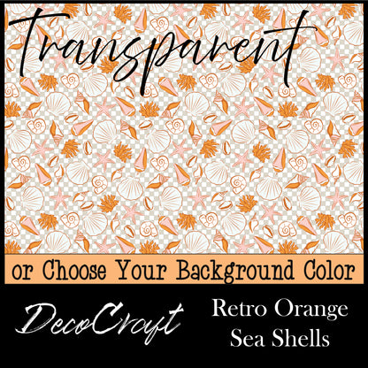DecoCraft - Transparent - Summer - Retro Orange Sea Shells