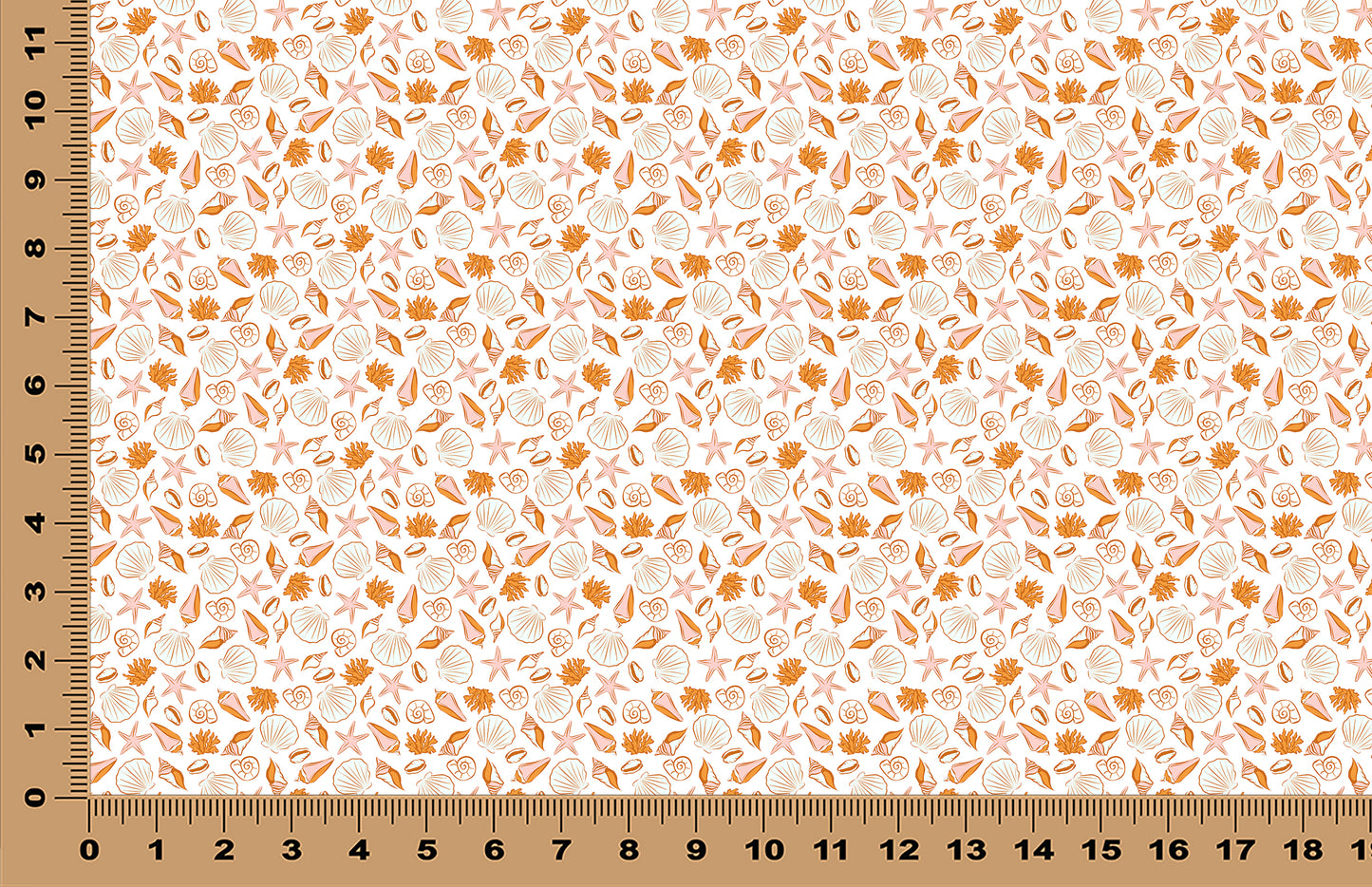 DecoCraft - Transparent - Summer - Retro Orange Sea Shells