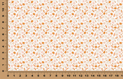 DecoCraft - Transparent - Summer - Retro Orange Sea Shells