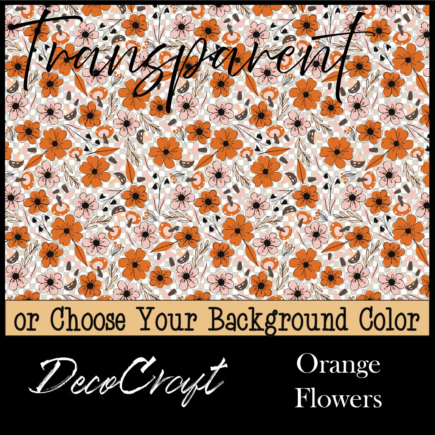DecoCraft - Transparent - Flowers & Greenery - Orange Flowers