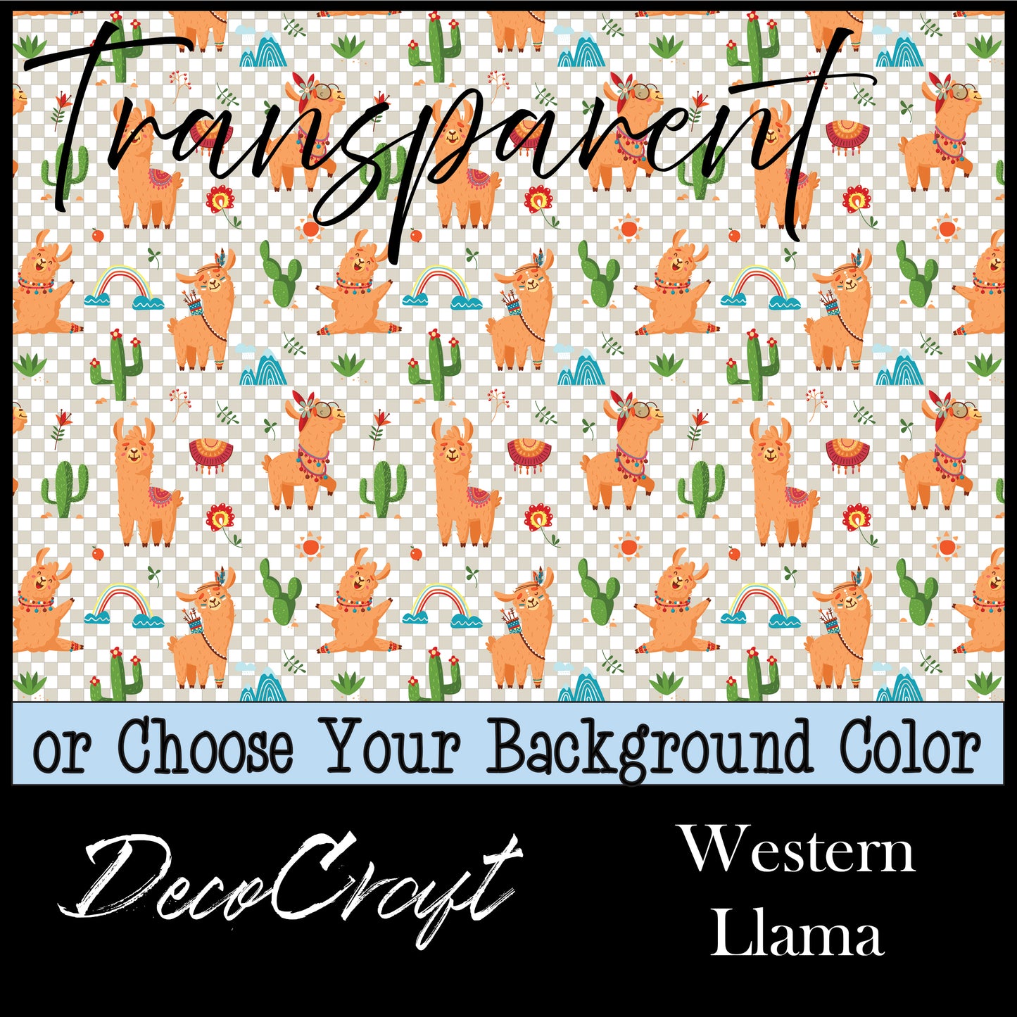 DecoCraft - Transparent - Fairy Tales - Western Llama