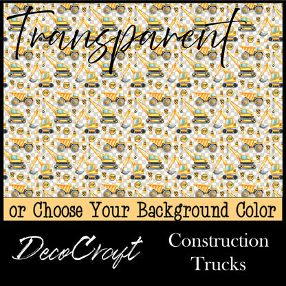DecoCraft - Transparent - Kids - Construction Trucks