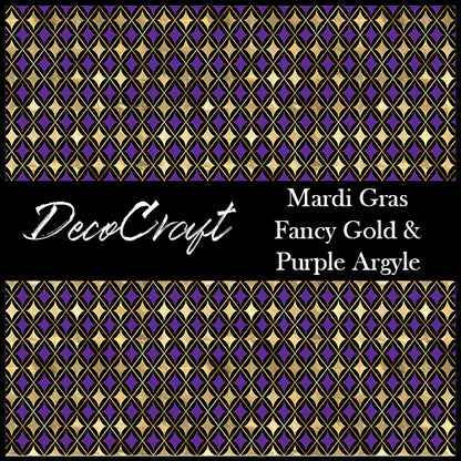 DecoCraft - Mardi Gras - Gold & Purple Argyle