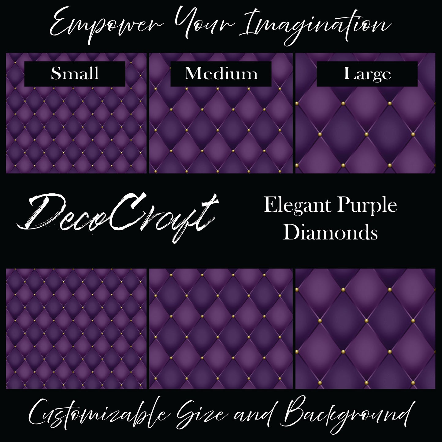 DecoCraft - Mardi Gras - Elegant Purple Diamonds