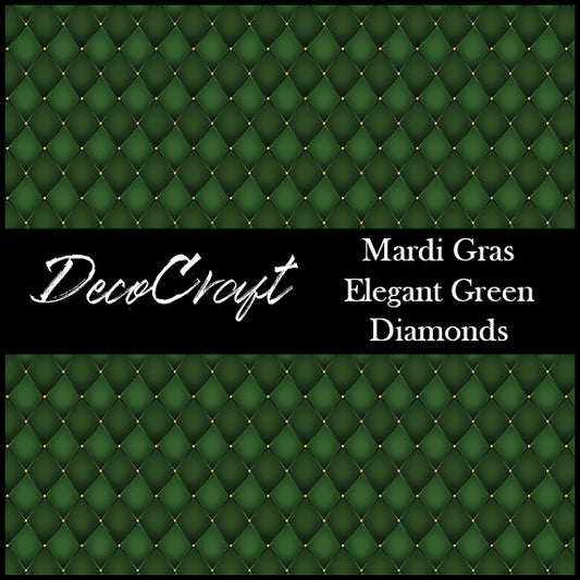 DecoCraft - Mardi Gras - Elegant Green Diamonds