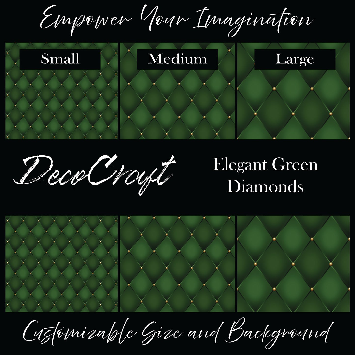 DecoCraft - Mardi Gras - Elegant Green Diamonds