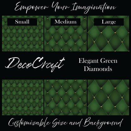 DecoCraft - Mardi Gras - Elegant Green Diamonds