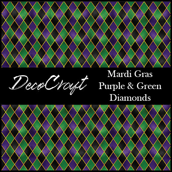 DecoCraft - Mardi Gras - Purple & Green Diamonds