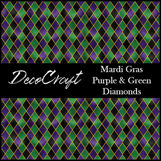 DecoCraft - Mardi Gras - Purple & Green Diamonds