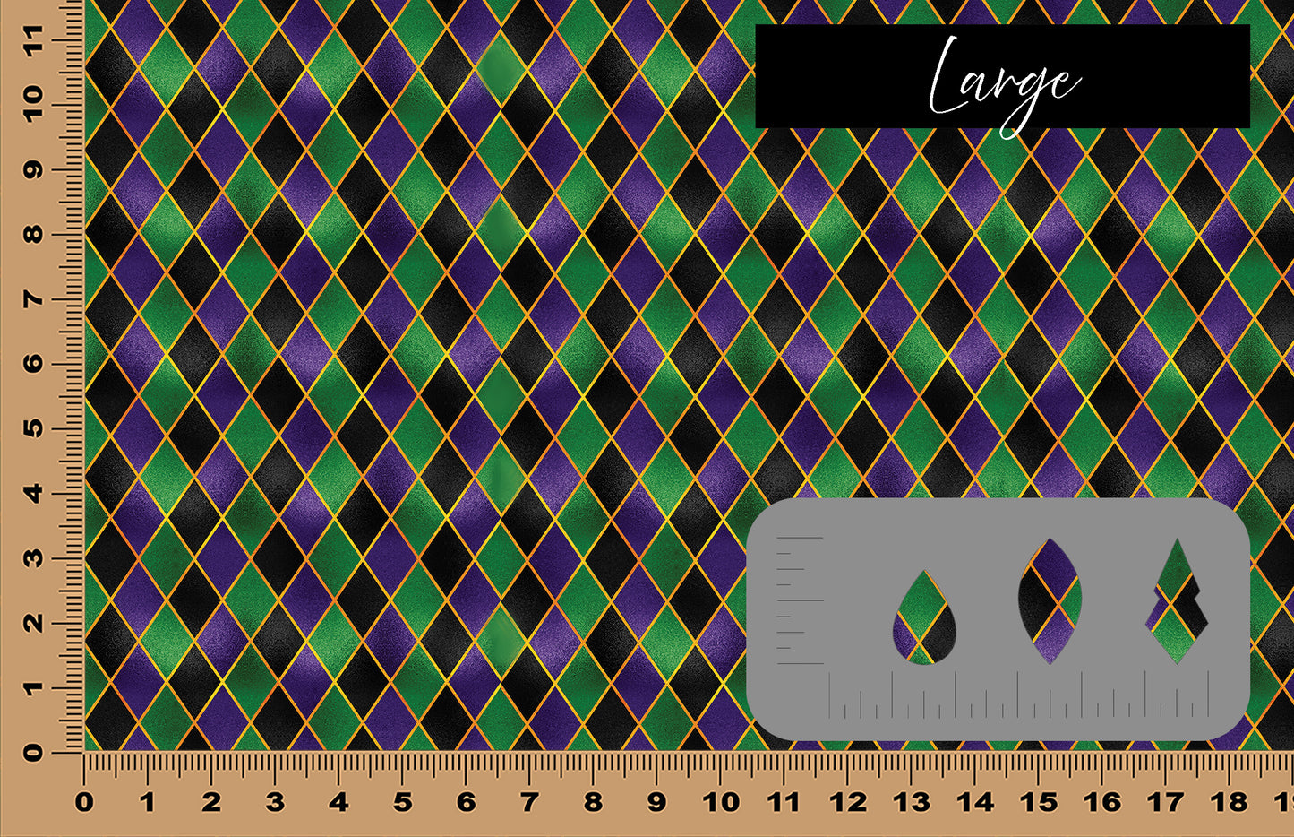 DecoCraft - Mardi Gras - Purple & Green Diamonds