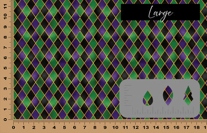 DecoCraft - Mardi Gras - Purple & Green Diamonds