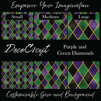 DecoCraft - Mardi Gras - Purple & Green Diamonds