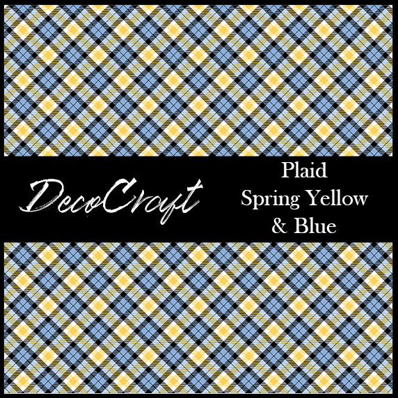 DecoCraft - Plaid - Easter Spring - Yellow & Blue Plaid