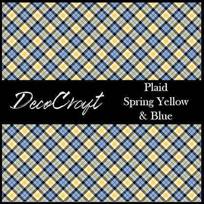 DecoCraft - Plaid - Easter Spring - Yellow & Blue Plaid