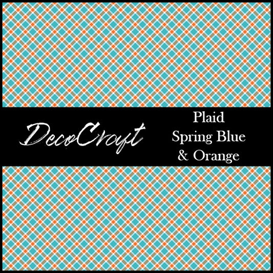 DecoCraft - Plaid - Easter Spring - Blue & Orange Plaid