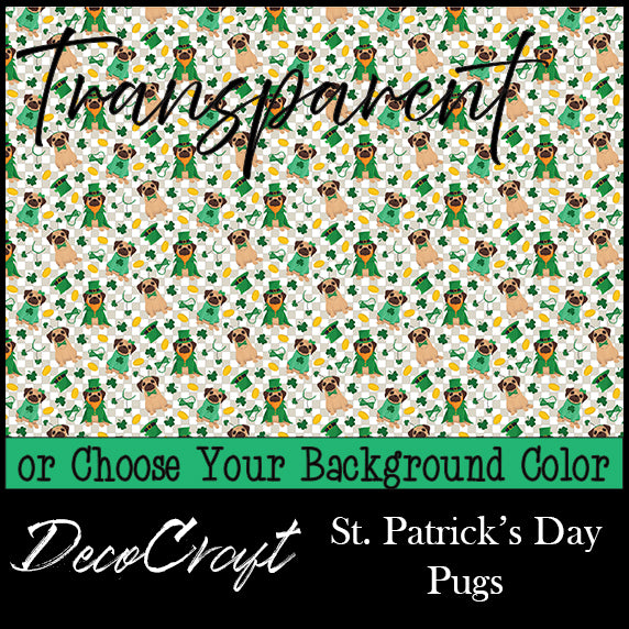 DecoCraft - Transparent - St. Patrick's Day - Pugs