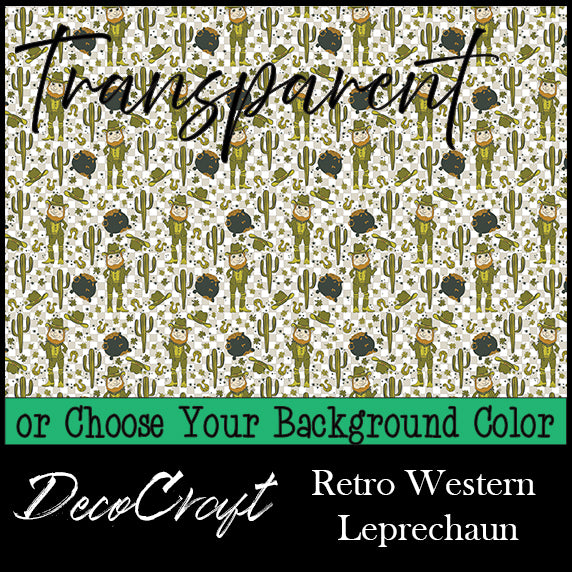 DecoCraft - Transparent - St. Patrick's Day - Retro Western Leprechaun
