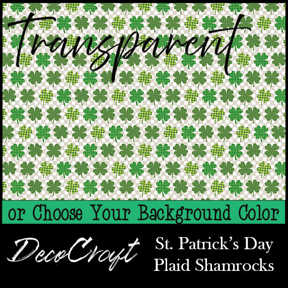 DecoCraft - Transparent - St. Patrick's Day - Plaid Shamrocks