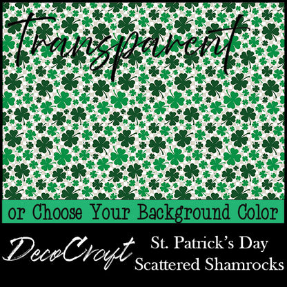 DecoCraft - Transparent - St. Patrick's Day - Scattered Shamrocks