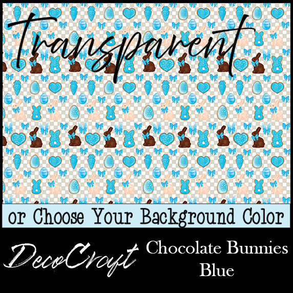 DecoCraft - Transparent - Spring & Easter - Chocolate Bunnies- Blue