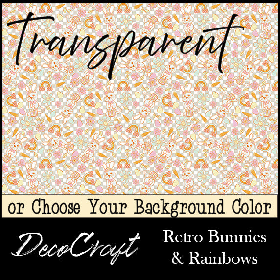 DecoCraft - Transparent - Spring & Easter - Retro Bunnies & Rainbows