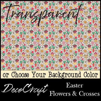DecoCraft - Transparent - Spring & Easter - Flowers & Crosses