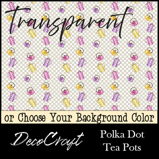 DecoCraft - Transparent - Spring & Easter - Polka Dot Tea Pots