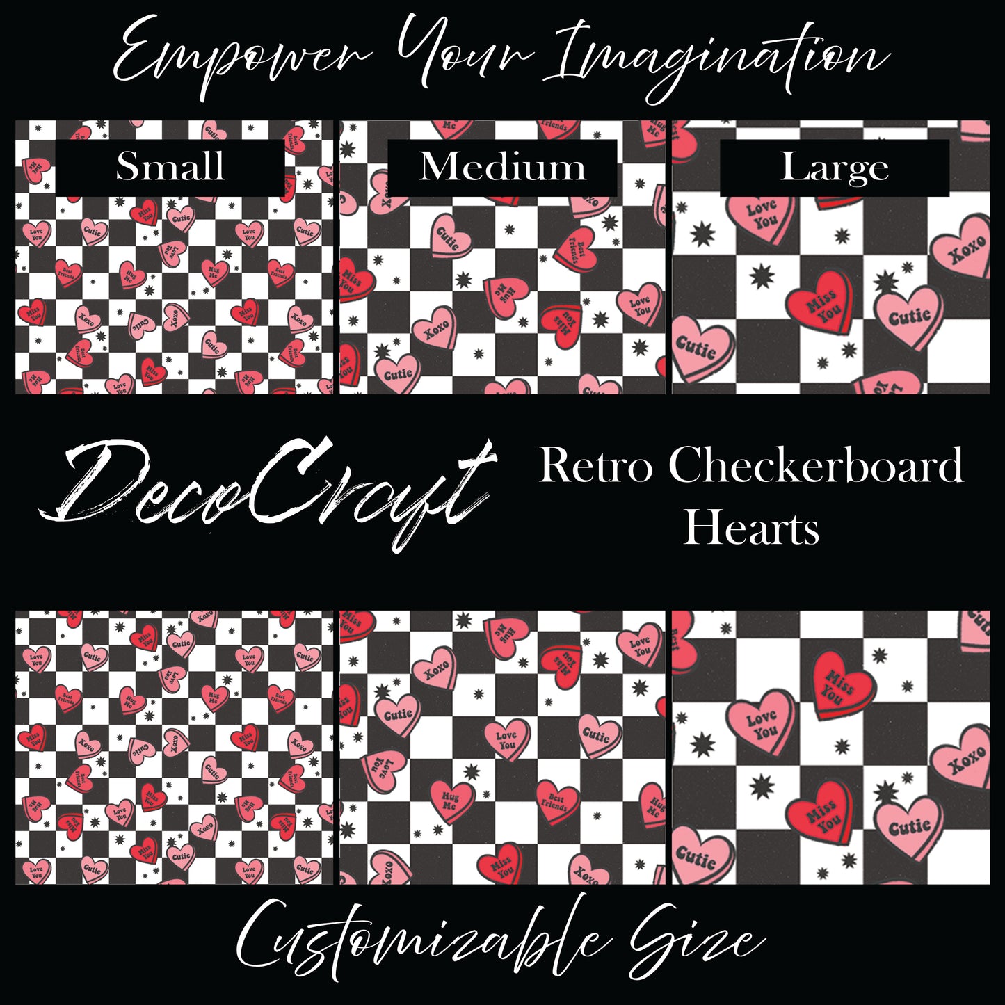 DecoCraft - Valentine's Day - Retro Checkerboard Hearts