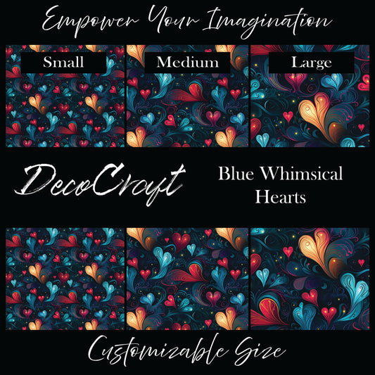 DecoCraft - Valentine's Day - Blue Whimsical Hearts