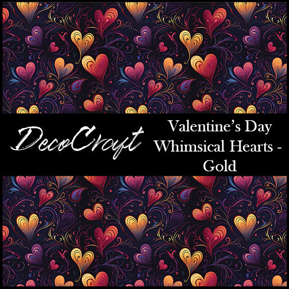 DecoCraft - Valentine's Day - Whimsical Hearts - Gold